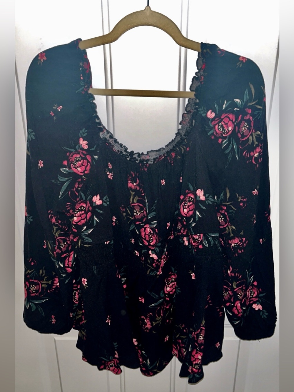 Torrid Black Tunic with Floral Print-Size 3